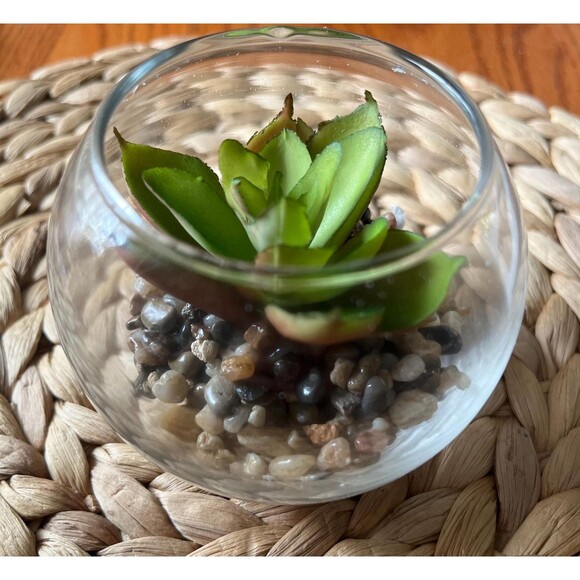 Handmade Hanging Macrame Plant Hanger with Faux Succulent in Glass Jar - Picture 5 of 6